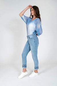 Embellished Pocket & Hem Straight Leg Jean
