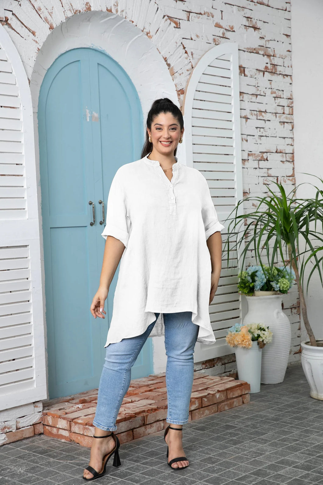 Easy Breezy High Low Linen Tunic