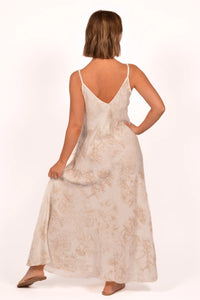 Beige Toile Spaghetti Bias Dress