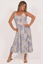 Load image into Gallery viewer, Blue Toile Spaghetti Bias Dress
