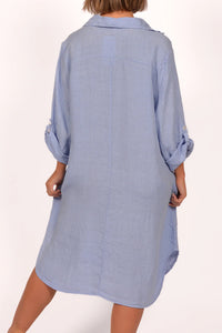 "Blue Jean" Linen Shirt Dress