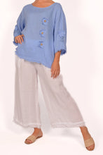 Load image into Gallery viewer, &quot;Blue Jean&quot; Frayed Edge Linen Top
