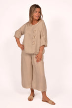 Load image into Gallery viewer, Beige Linen Frayed Edge Pant
