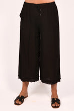 Load image into Gallery viewer, Black Linen Frayed Edge Pant
