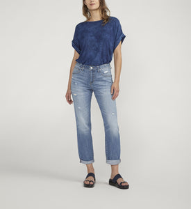 Spring Blue Carter Girlfriend Mid Rise Jeans