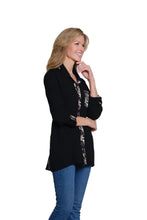 Load image into Gallery viewer, Taupe Printed Roll-Tab Sleeve Woven Shirt
