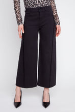 Load image into Gallery viewer, Black Denim Front Seam Wide Leg Jean
