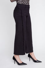 Load image into Gallery viewer, Black Denim Front Seam Wide Leg Jean
