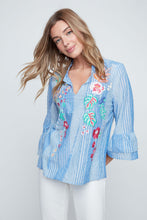 Load image into Gallery viewer, Embroidered Striped Blouse
