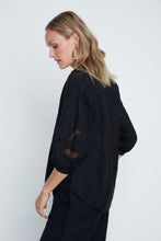Load image into Gallery viewer, Black Blouse With Cutout Sleeve Detail
