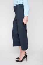 Load image into Gallery viewer, Navy Chevron Printed Cropped Pant
