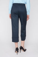 Load image into Gallery viewer, Navy Chevron Printed Cropped Pant

