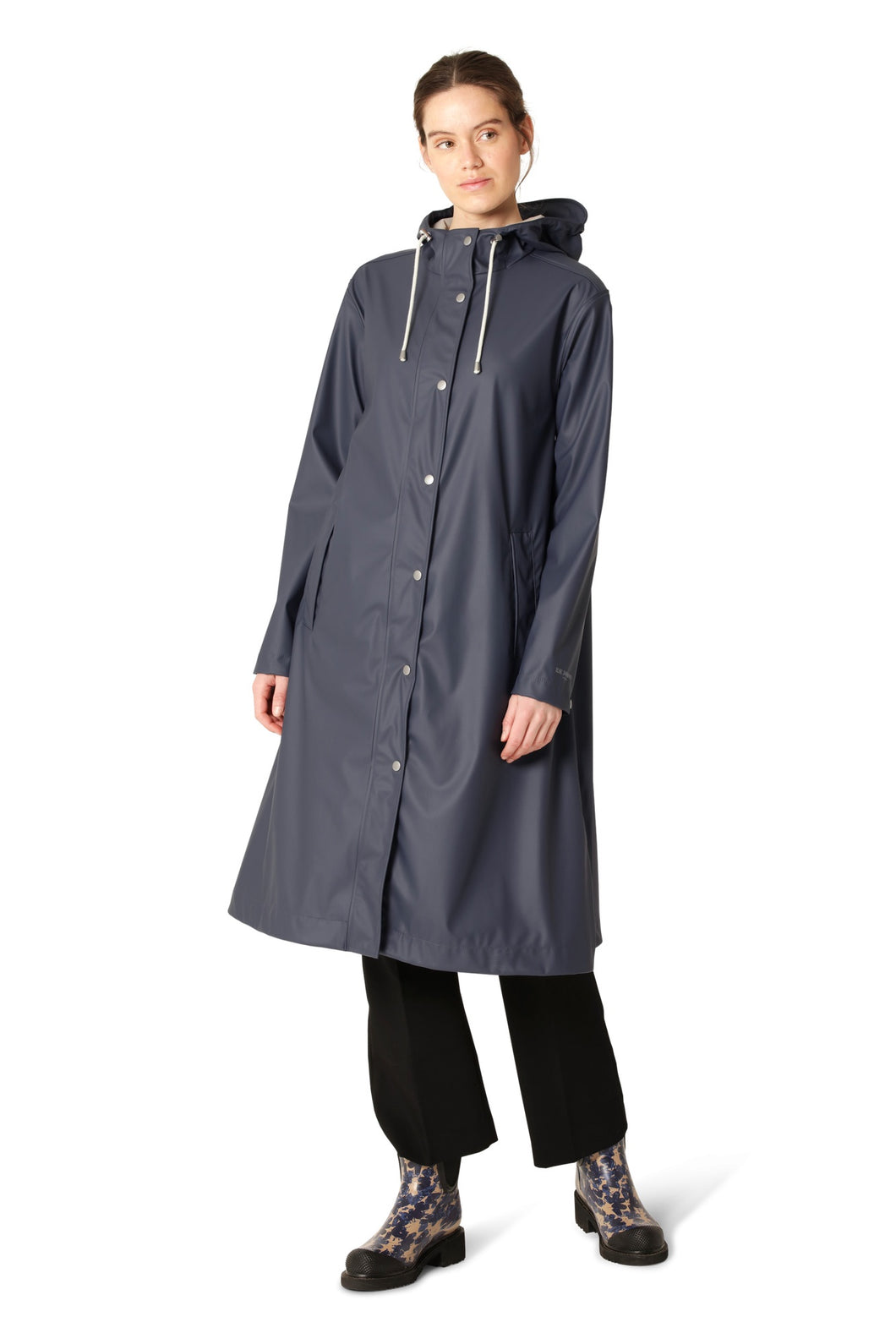 IJ- Rain232FR Ombre Blue Long Hooded Rain Jacket