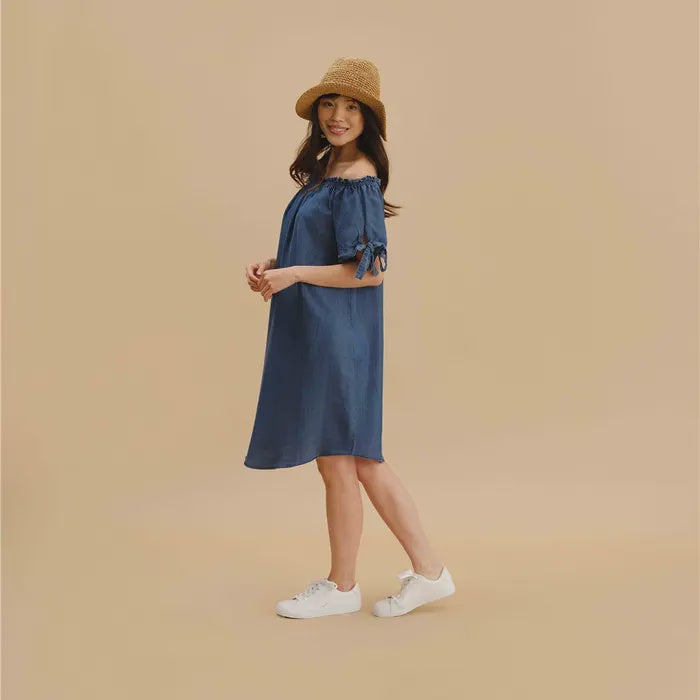 FS- Off Or On The Shoulder Denim Dress