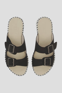 IJ- Black TulipC1012 Adjustable Double Strap Sandal