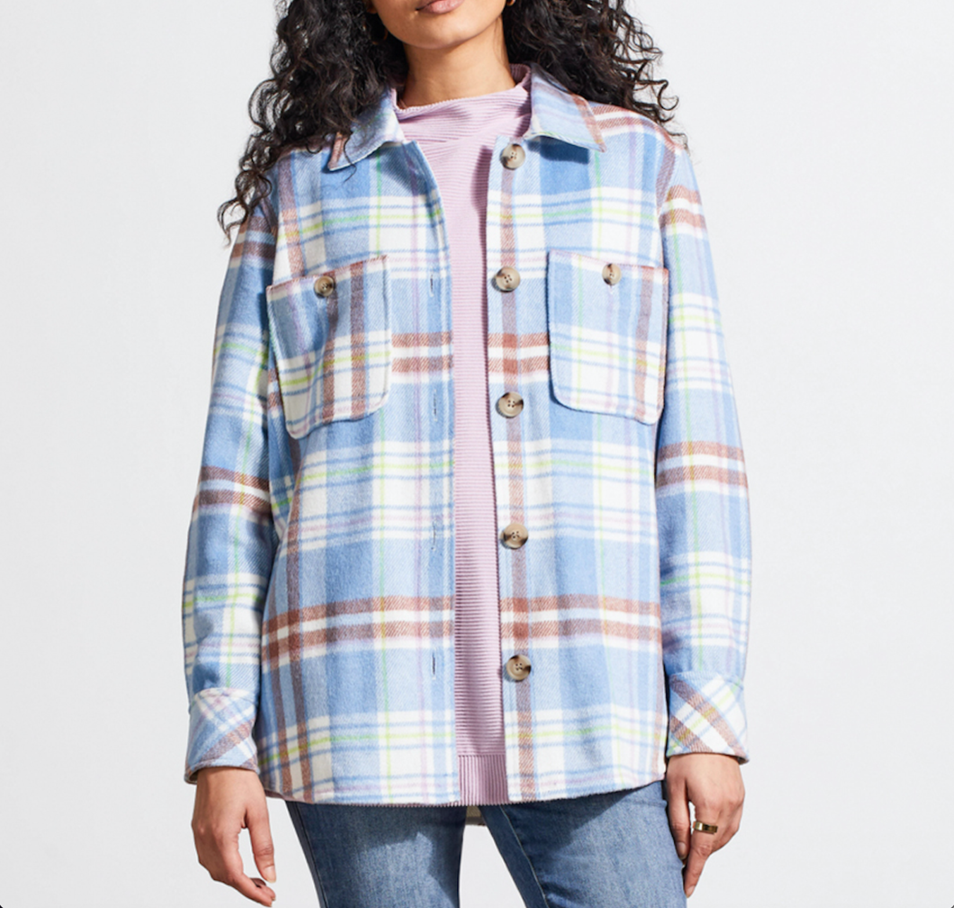 Peri Blue Plaid Shacket