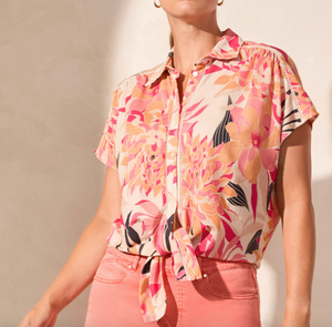 TF- Teaberry Front Knot Blouse