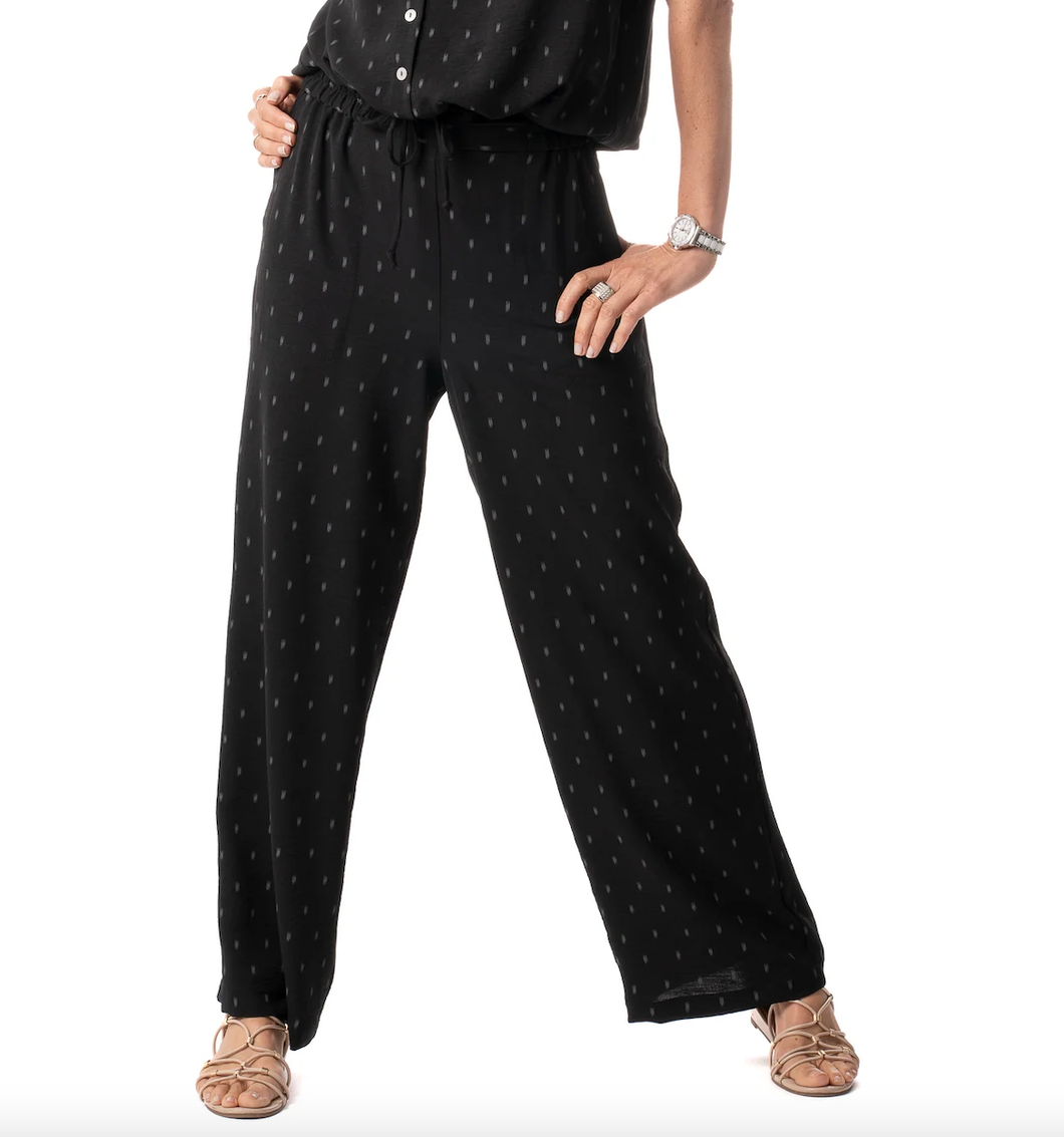 Flowy Black Printed Pant