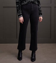 Load image into Gallery viewer, Black Comfort Stretch Fly Front Wide Leg Pant
