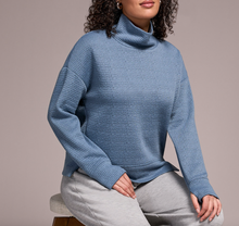 Load image into Gallery viewer, Slate Blue Funnel Neck Sweater
