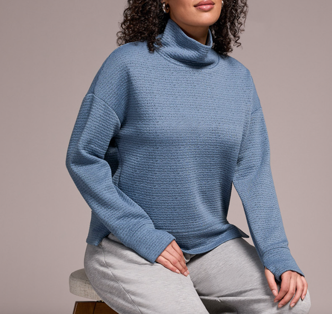 Slate Blue Funnel Neck Sweater