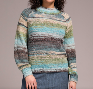 Aqua Haze Printed Mock Neck Sweater