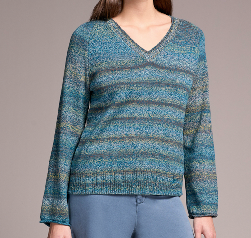 Celestial Striped V-Neck Sweater