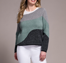 Load image into Gallery viewer, Silver Pine Printed Jacquard Sweater
