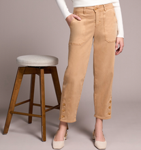 Load image into Gallery viewer, Ice Latte Pork Chop Pocket Pant With Button Hem

