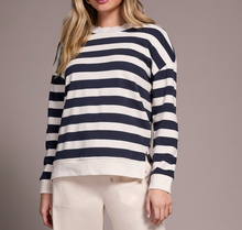 Load image into Gallery viewer, Sapphire Striped Crew Neck Sweater
