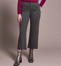 Load image into Gallery viewer, Charcoal Pocket Front Ponte Crop Wide Leg Pant
