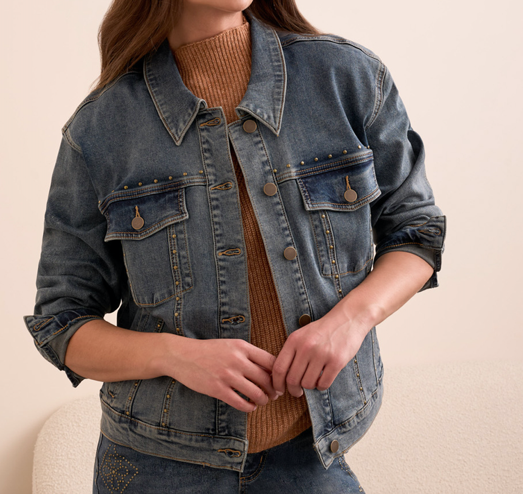 Vintage Studded Denim Jacket