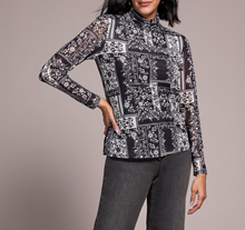 Load image into Gallery viewer, B&amp;W Mesh Turtleneck
