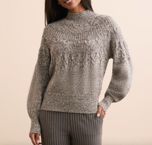 Load image into Gallery viewer, Black Cable Detailed Mock Neck Sweater
