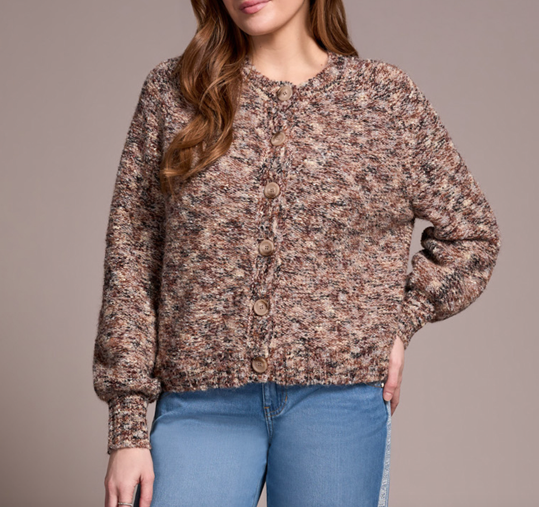 Almond Latte Raglan Sleeve Button Down Cardigan