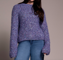 Load image into Gallery viewer, TF- Blue Violet Puff Sleeve Sweater
