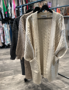 Long Cable Knit Cardigan