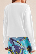 Load image into Gallery viewer, White Long Sleeve Crew Neck With Drawstring &amp; Pocket
