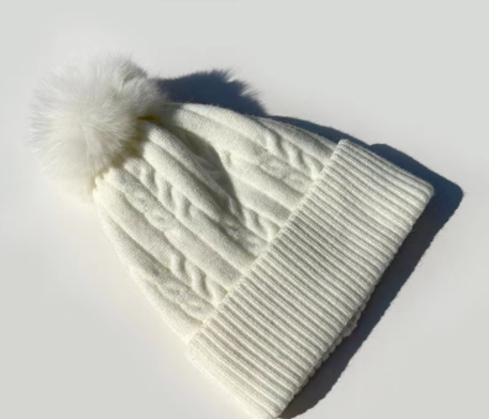 Lined Faux Fur Pom Hat