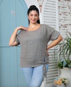 Lena's Linen Elegance Top