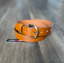 Load image into Gallery viewer, Leather Belt With Shiny Round Buckle
