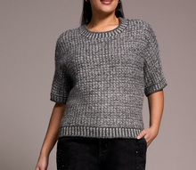 Load image into Gallery viewer, TF- Charcoal Knit Short Sleeve Top
