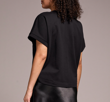 Load image into Gallery viewer, Black Embroidered Short Sleeve Tee
