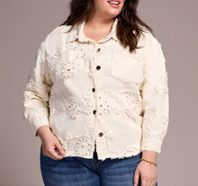 Load image into Gallery viewer, Embroidered Cream Shacket
