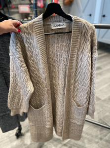 Long Cable Knit Cardigan