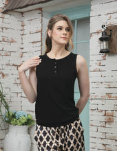 Load image into Gallery viewer, Ribbed Bamboo Tank Top With Top Buttons
