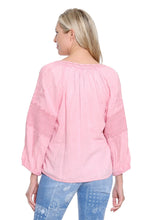 Load image into Gallery viewer, Pink Cotton Split Neck Top
