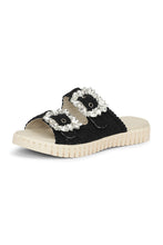 Load image into Gallery viewer, Tulip 1040 Black Rhinestone Buckle Slip In Sandal
