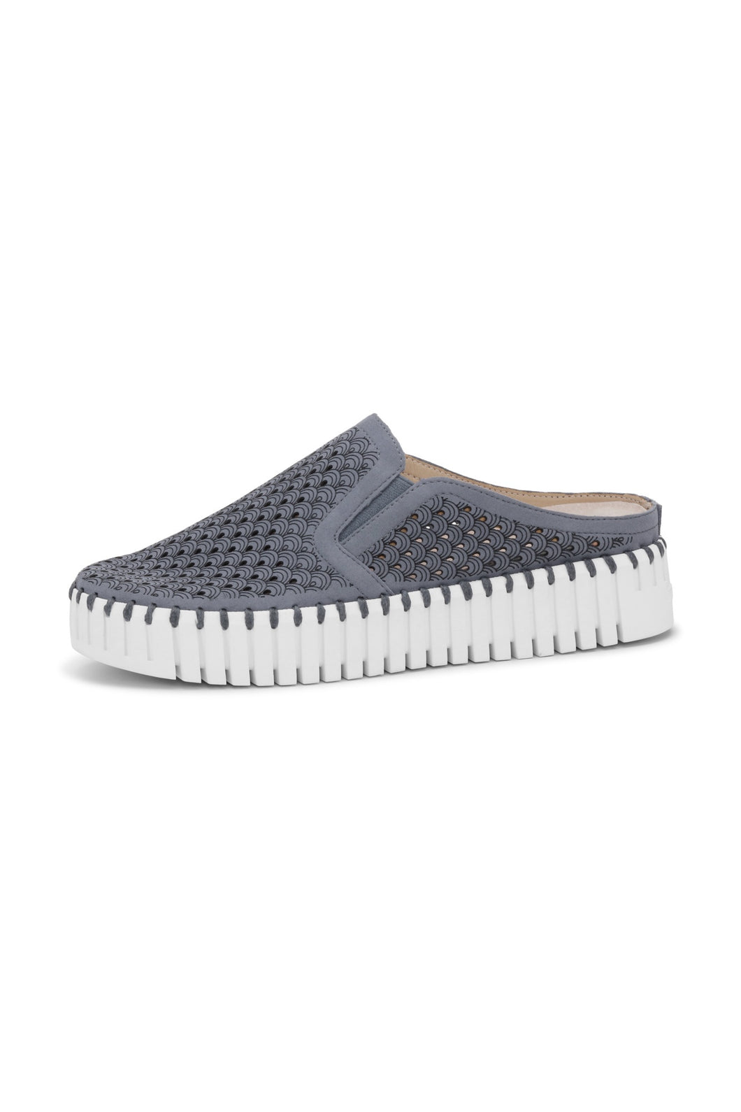 Blue Grey Tulip3886 Back-Less Slip On Shoe
