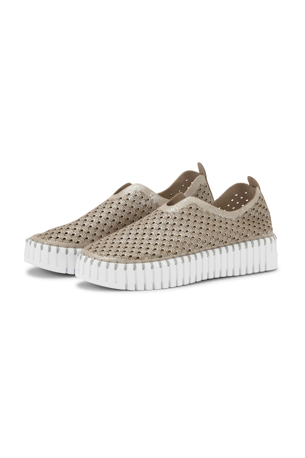 Silver-White Shine Tulip 3978 Platform Slip On Shoe